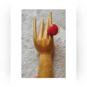 New Handmade red ceramic crack finish ring